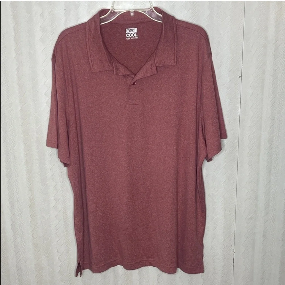❤️ 🆕 32 DEGREES COOL Heather Red Polo Size XXL